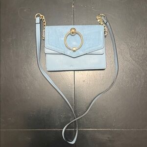 Topshop Light Blue Crossbody Bag with Gold Chain